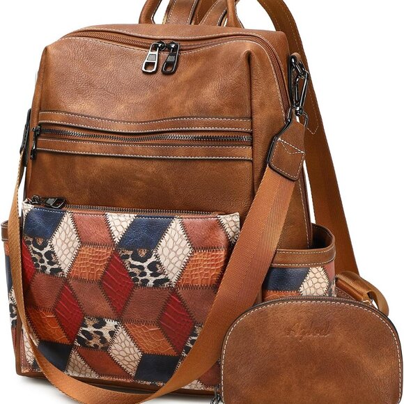 Leather Backpack Purse for Women Designer Ladies Shoulder  display picture 3